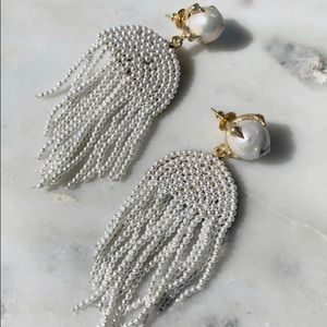 Maison Roe Lilly of the Valley Pearl Tassel Earrings (Grace Loves Lace)